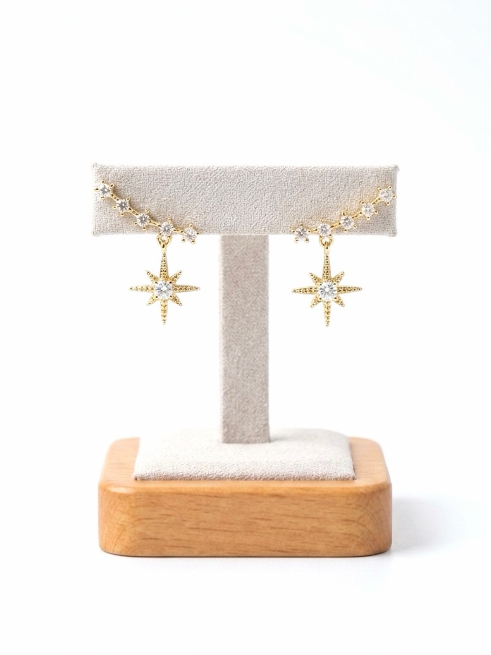 New Star of Bethlehem Sterling Silver & 10k Gold Stud Ear Crawler Earrings